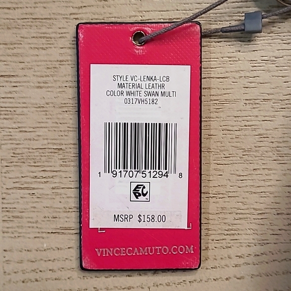 Vince Camuto "Lenka" Colorblock Leather Crossbody Bag, color White Swan, NWT - Picture 6 of 6